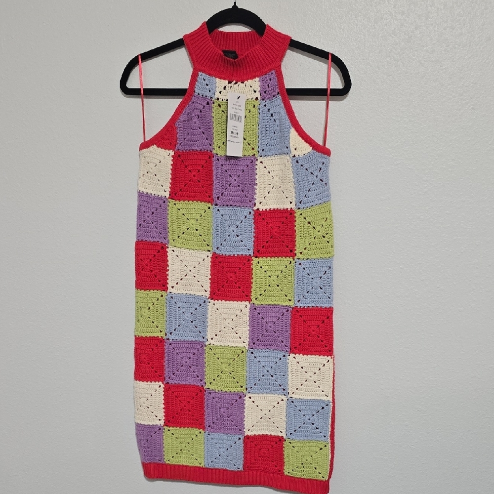 Colorful Patchwork Midi Dress